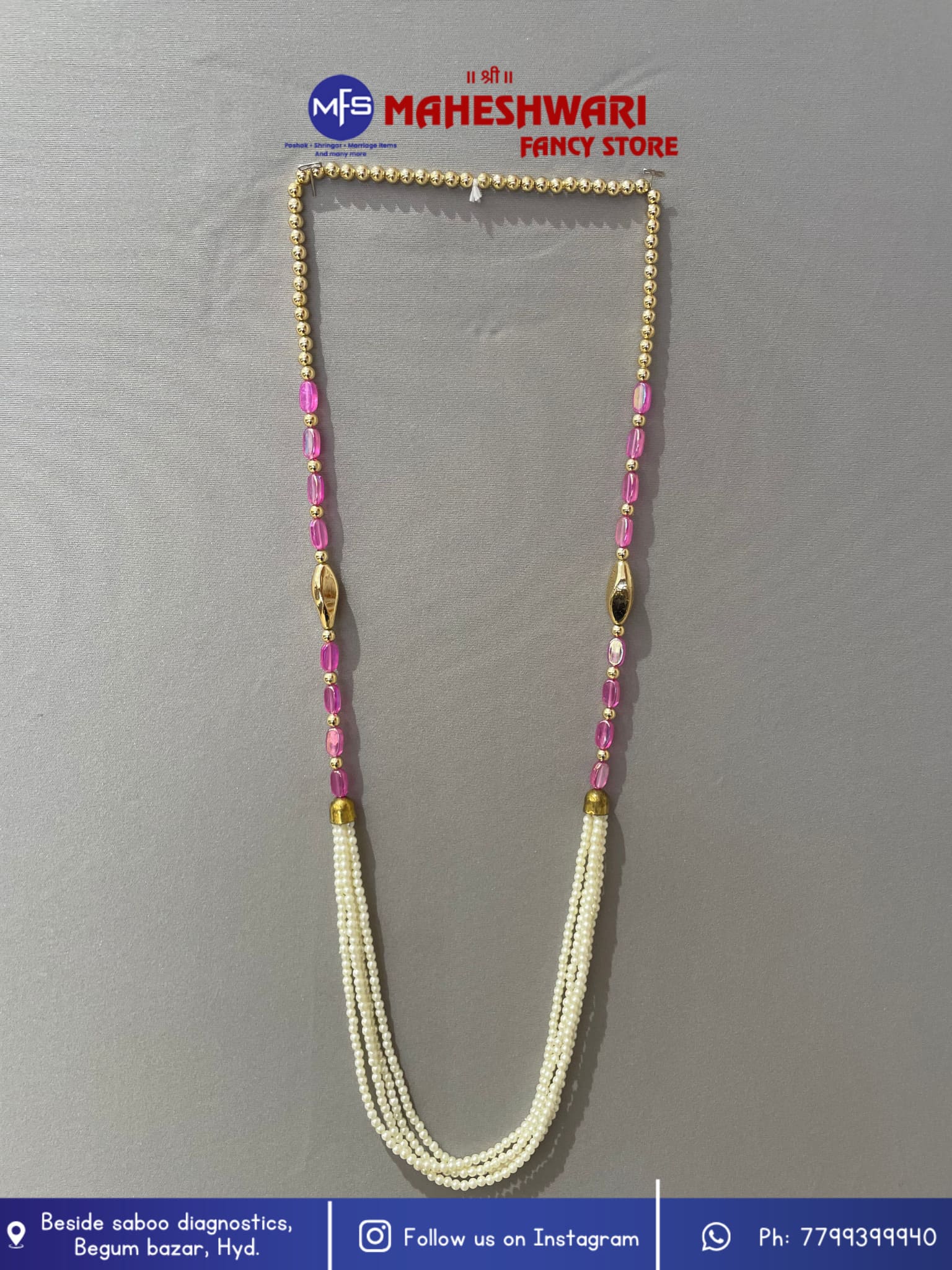 Swagat Mala pink moti